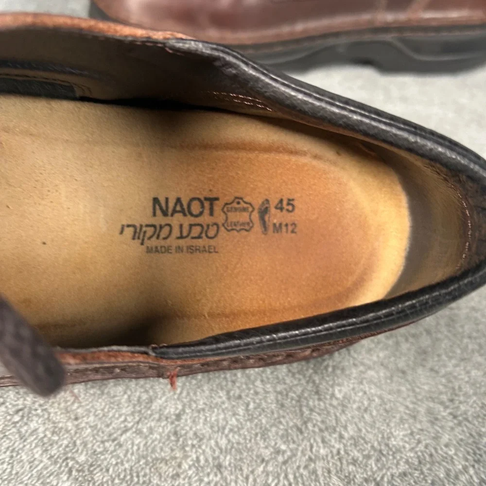 Naot  Derby Oxford Shoes Brown Leather Comfort Lace Up Mens US 12 EU 45